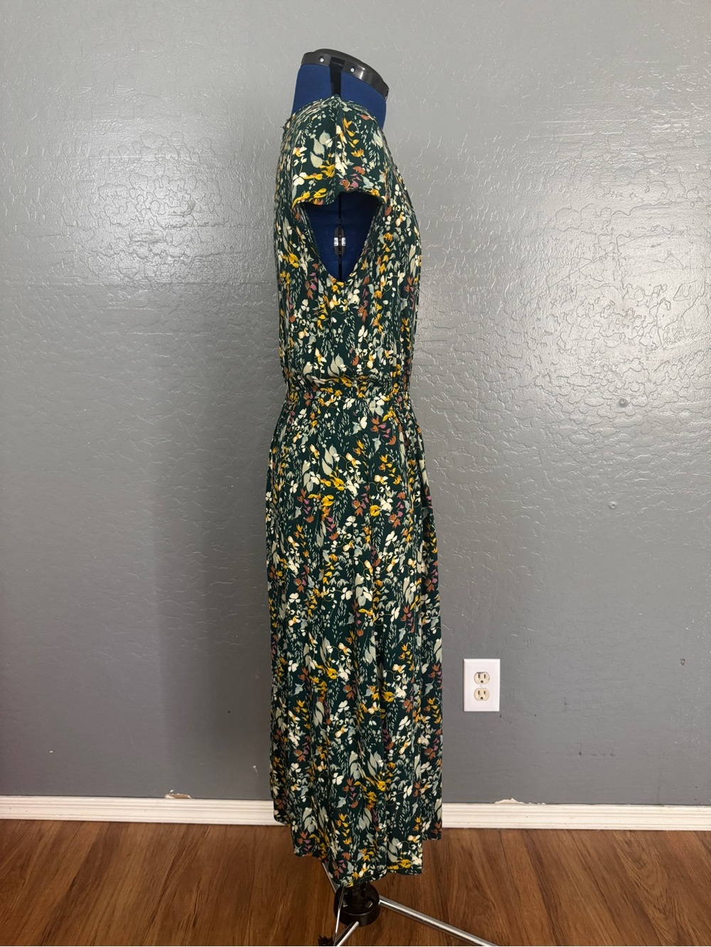 a new day Green Floral Midi Dress with Yellow & Cream Accents - Picture 3 of 6